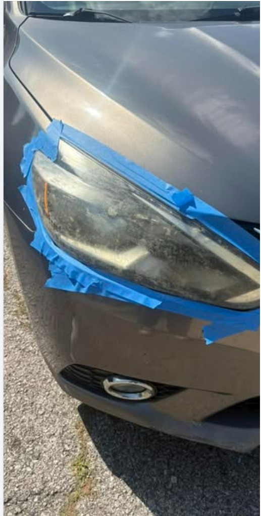 Cloudy, oxidized headlight before restoration
